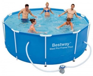 Каркасный бассейн 305х100см, 6148л, фильтр-насос 1249 л/ч, Bestway, 56334 BW