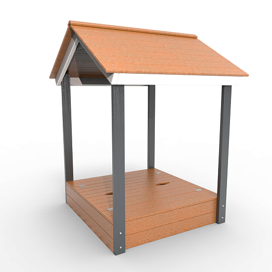 картинка Детская деревянная песочница с крышей "Ультра" от магазина Лазалка