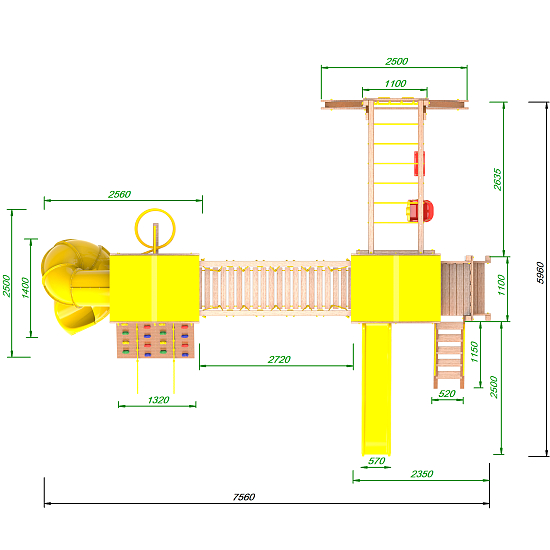Детская площадка Пикник «Оптимус» Кракен с винтовой трубой