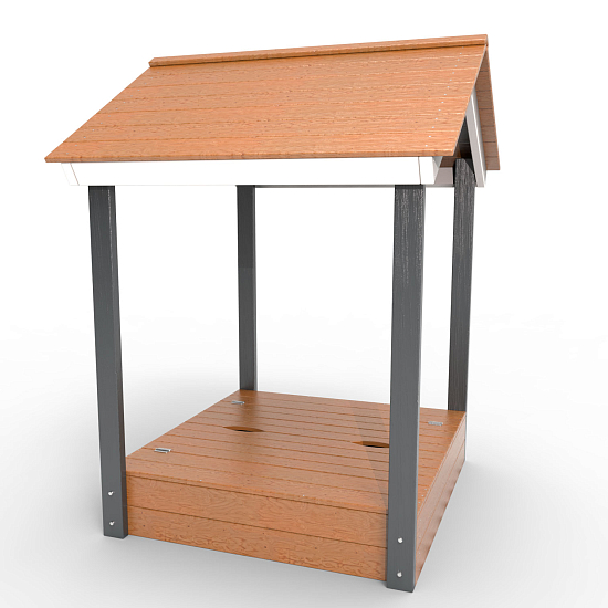 картинка Детская деревянная песочница с крышей "Ультра" от магазина Лазалка