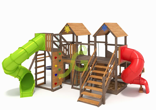 картинка Детская площадка IgraGrad Комбо SF с двумя трубами от магазина Лазалка