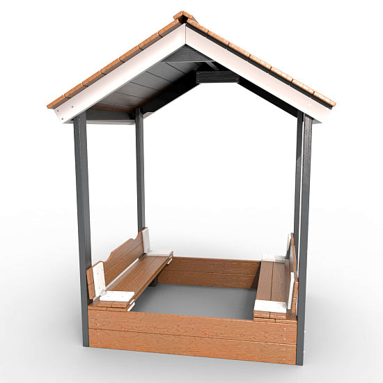 картинка Детская деревянная песочница с крышей "Ультра" от магазина Лазалка