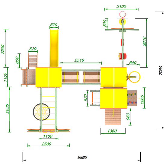 Детская площадка Пикник "Вега" Стэйдж Бонд с шестом