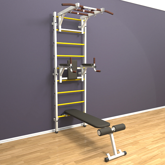 картинка Шведская стенка "LittleSport" Long 3.0 (белый*желтый) от магазина Лазалка