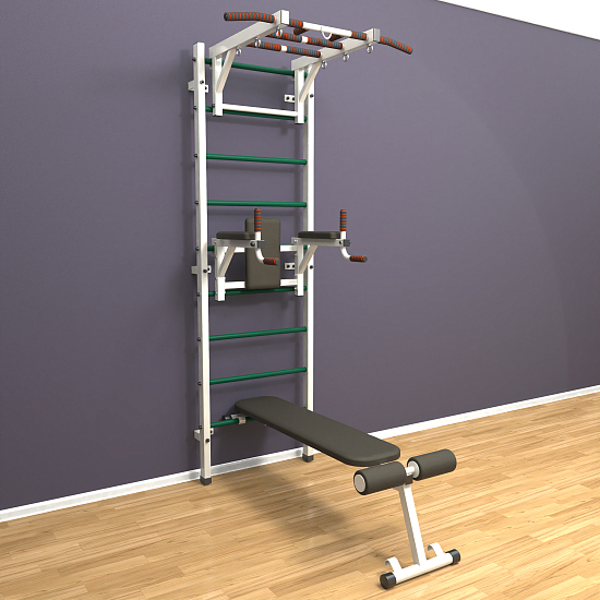 картинка Шведская стенка "LittleSport" Long 3.0 (белый*зеленый) от магазина Лазалка