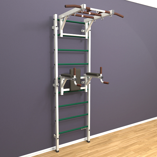 картинка Шведская стенка "LittleSport" Long 2.0 (белый*зеленый) от магазина Лазалка