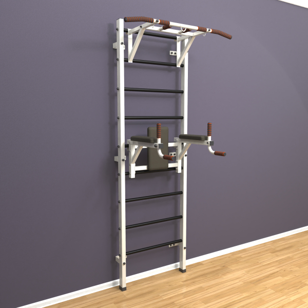 Шведская стенка «LittleSport» White Pull-Up 2.0 черные ступени