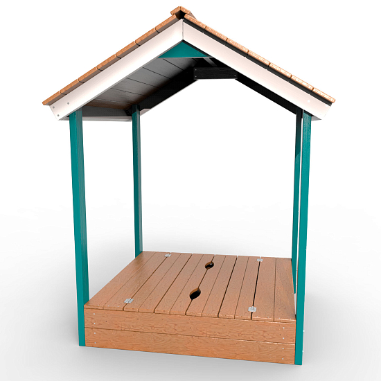 картинка Детская деревянная песочница с крышей "Лэйк" от магазина Лазалка