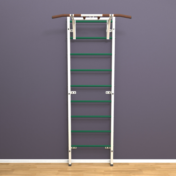 Шведская стенка «LittleSport» White Pull-Up зеленые ступени