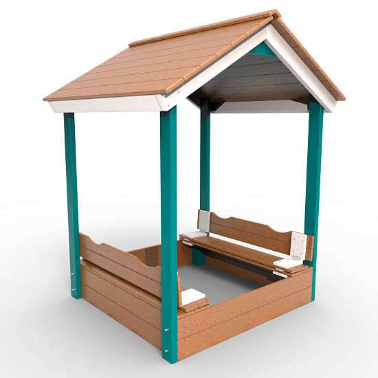 картинка Детская деревянная песочница с крышей "Лэйк" от магазина Лазалка