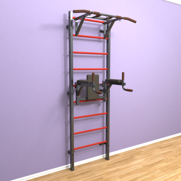 Шведская стенка «LittleSport» Graphite Pull-Up 2.0 красные ступени