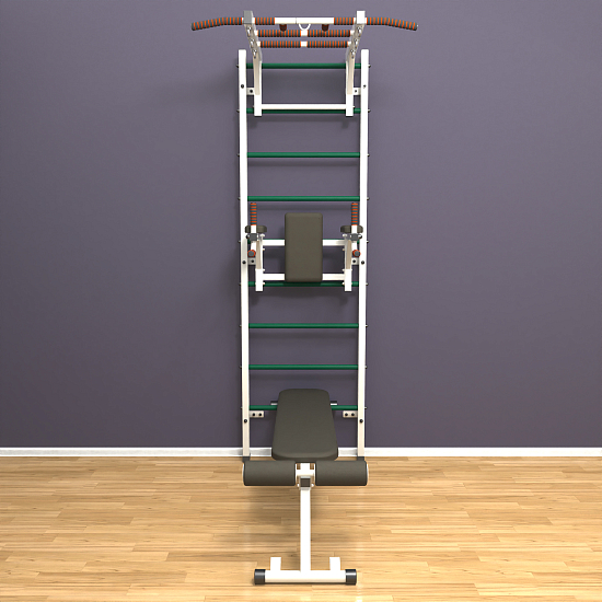 картинка Шведская стенка "LittleSport" Long 3.0 (белый*зеленый) от магазина Лазалка