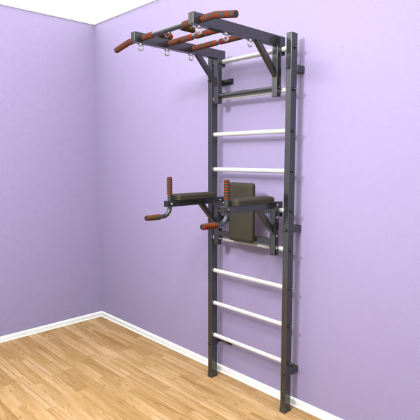 Шведская стенка «LittleSport» Graphite Long 2.0 белые ступени