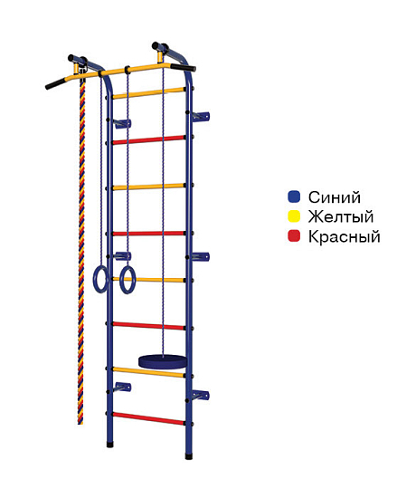 Детский спортивный комплекс ДСК "Пионер-с1н" (усиленый)(пристеночный) сине-желтый