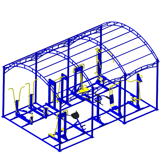 картинка Навес Пионер для тренажеров 4*6 с обвязкой от магазина Лазалка