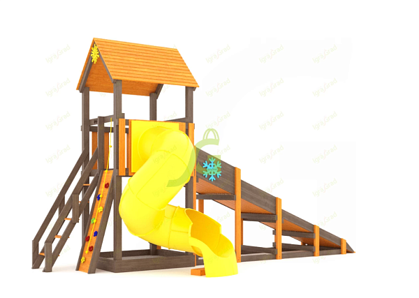 картинка Всесезонная площадка IgraGrad С Tower с трубой SF от магазина Лазалка