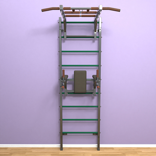 картинка Шведская стенка "LittleSport" Long 2.0 (черный*зеленый) от магазина Лазалка