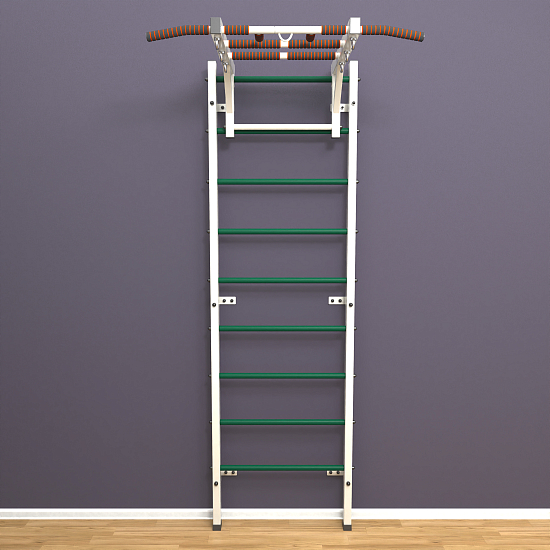 картинка Шведская стенка "LittleSport" Long (белый*зеленый) от магазина Лазалка