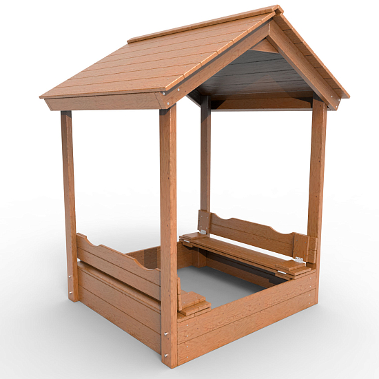 картинка Детская деревянная песочница с крышей "Оптимус" от магазина Лазалка