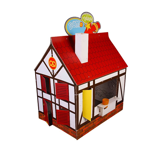 картинка Картонный домик со сменным цветным декором от магазина Лазалка