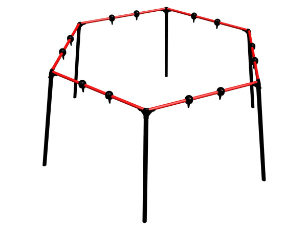 картинка Уличные качели Sv Sport шестиугольник (высота 2.5м / диаметр 6.7м) УК200 от магазина Лазалка