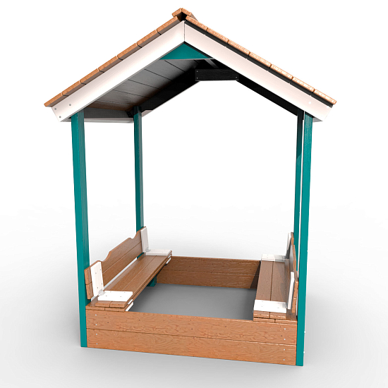 картинка Детская деревянная песочница с крышей "Лэйк" от магазина Лазалка