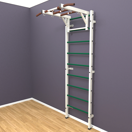 картинка Шведская стенка "LittleSport" Long (белый*зеленый) от магазина Лазалка