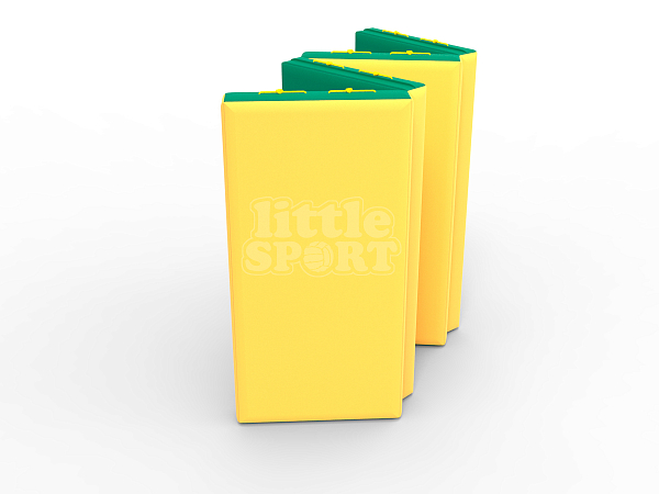 картинка Мат кожзам LittleSport (100х200х10см) складной в 4 сложения зеленый/желтый от магазина Лазалка