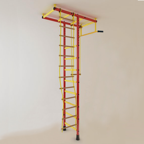 Детский спортивный комплекс ДСК "Лидер" Т-образный (Красный/Жёлтый, до 3,4 м., Широкий хват, ПВХ)