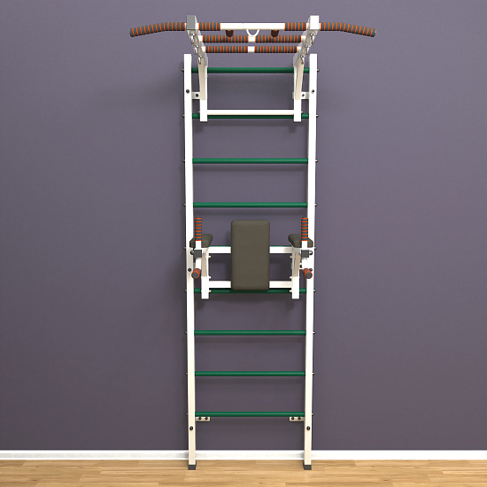 картинка Шведская стенка "LittleSport" Long 2.0 (белый*зеленый) от магазина Лазалка