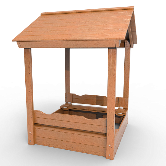 картинка Детская деревянная песочница с крышей "Оптимус" от магазина Лазалка