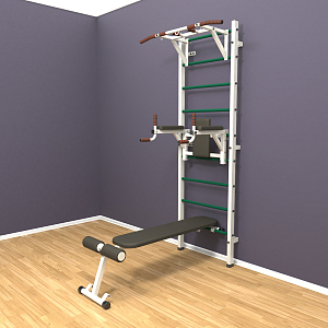 Шведская стенка "LittleSport" Pull-Up 3.0 (белый*зеленый)